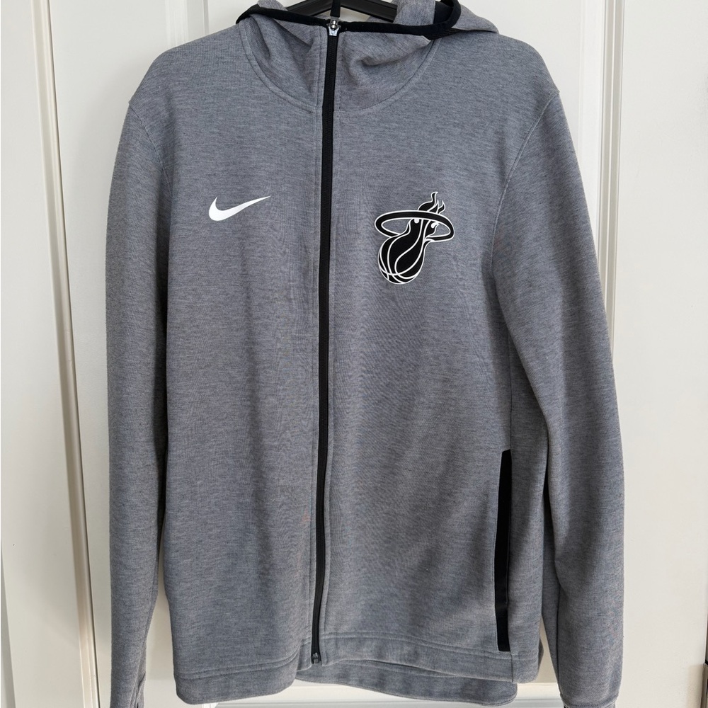 Miami Heat Nike Gray Full-Zip Hoodie